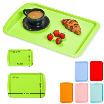 NEU Rechteckiges Kunststoff Serviertablett Langlebig Rutschfest Buffet Essen Tee Party Schalen
