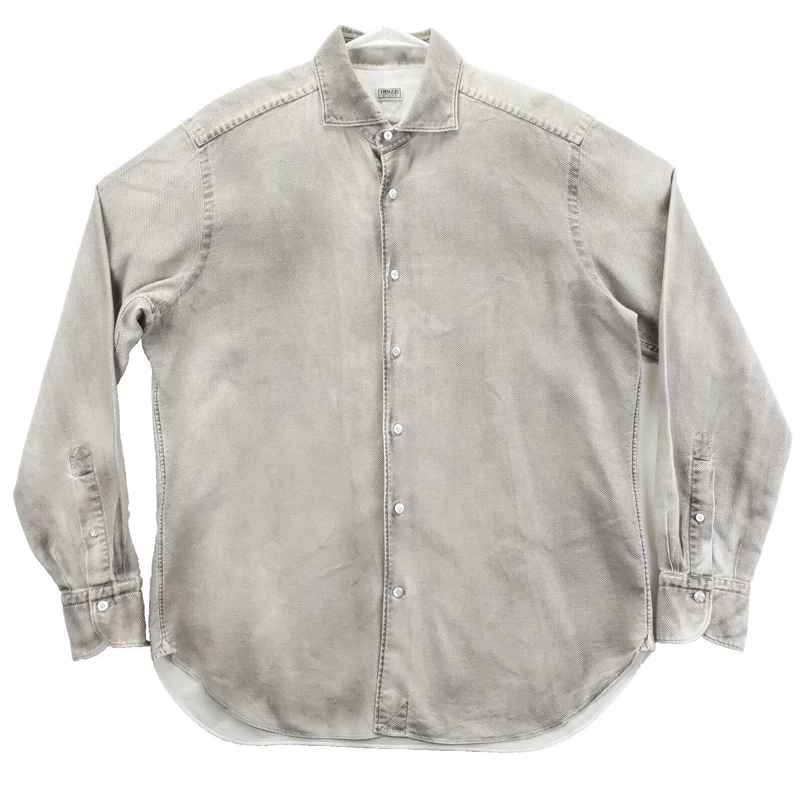 Botón Casual sólido algodón Milano-Down Shirts for Men