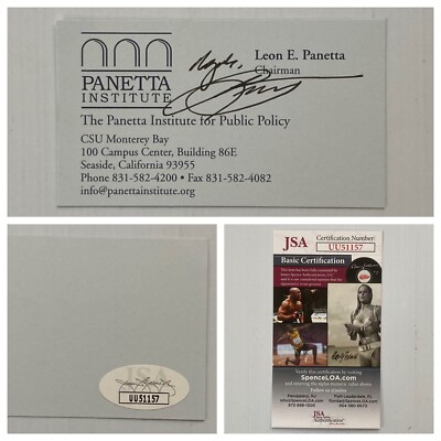 Sec Def, CIA, WH CoS Leon Panetta Signed Autograph Business Card JSA - FREE S&H!