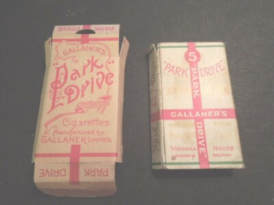 Cigarette pack Gallahers PARK DRIVE with insert but no cigarettes vintage 5  pk