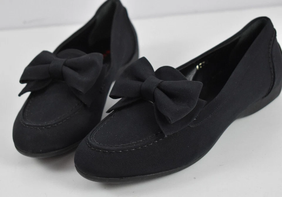 Mocasines cómodos sin cordones Walter Steiger para mujer talla 35 de tela negra con mocasines Foto 2 de 4