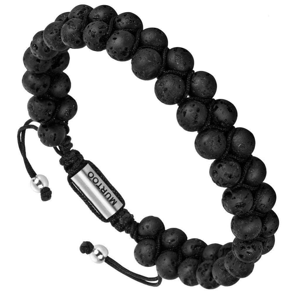 Men's Leather & Stainless Steel Bracelet - Twisted Chain Bracelet With Detachable Clasp