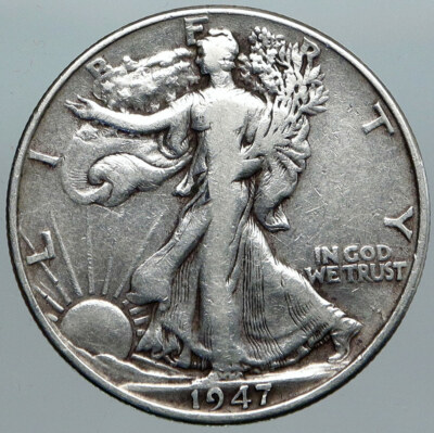 1947 WALKING LIBERTY Half Dollar Bald Eagle United States OLD