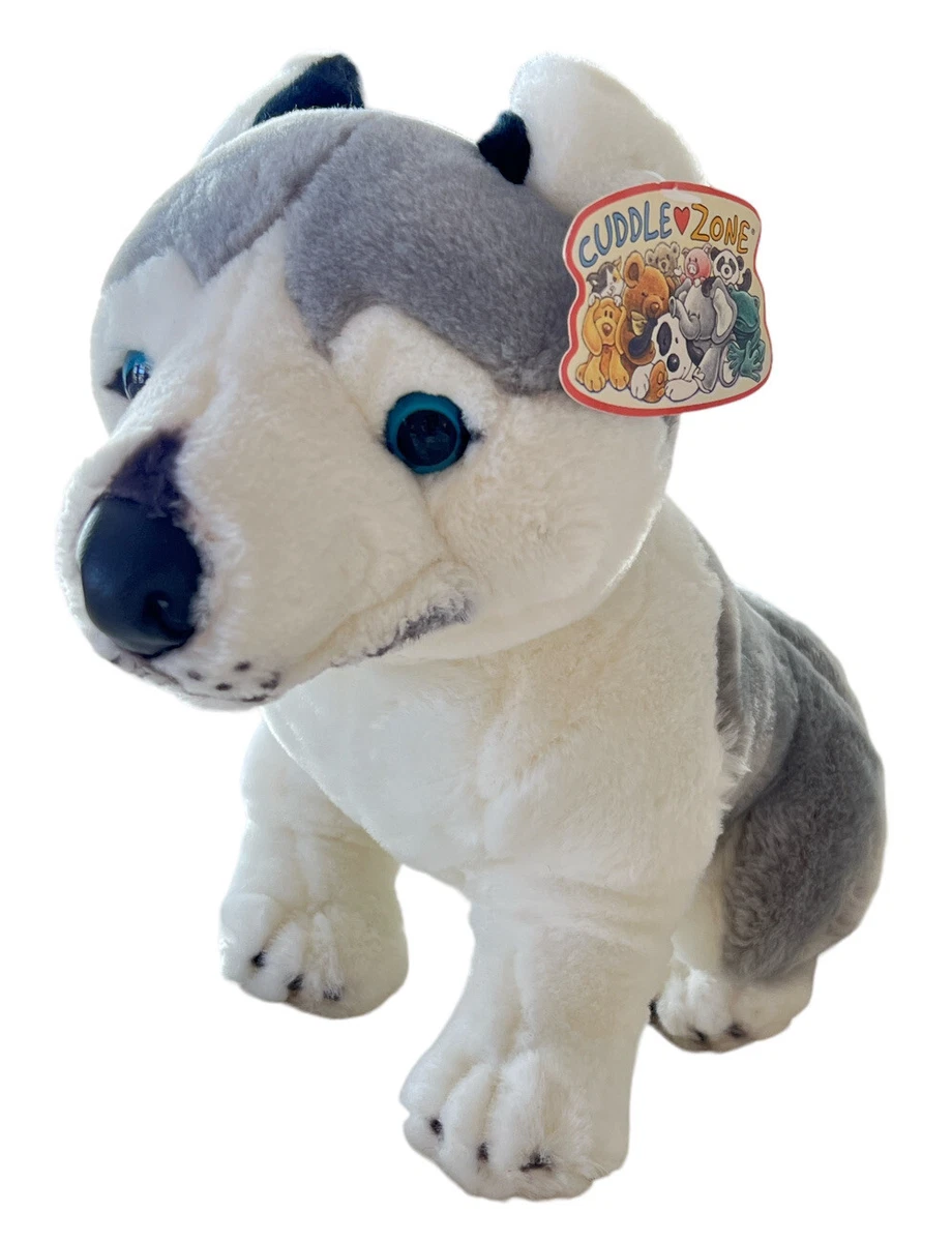 Cuddle Zone Target Plush Husky Dog Stuffed Animal 2004 Realistic Blue Eyes 15 L