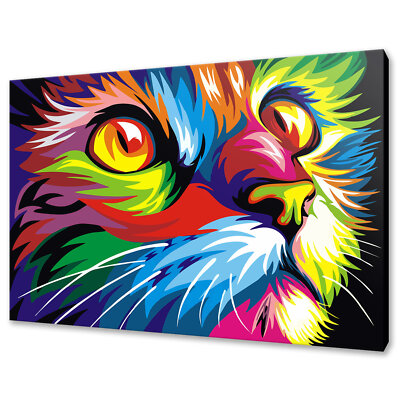Katze Leinwand Kunstdruck Wandbehang Handarbeit Wohndeko individuelle Geschenke