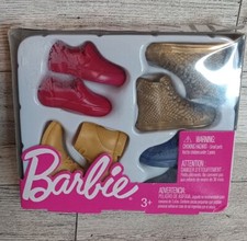 Barbie Ken Shoes Accessories Package Mattel 4 Pairs New In One Box Sealed