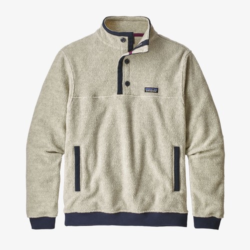 Oat Shearling Button Pullover (Size 