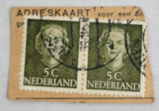 VINTAGE ~ Netherlands 1949 5C Queen Juliana Stamp ~ Posted/Used ~ X04