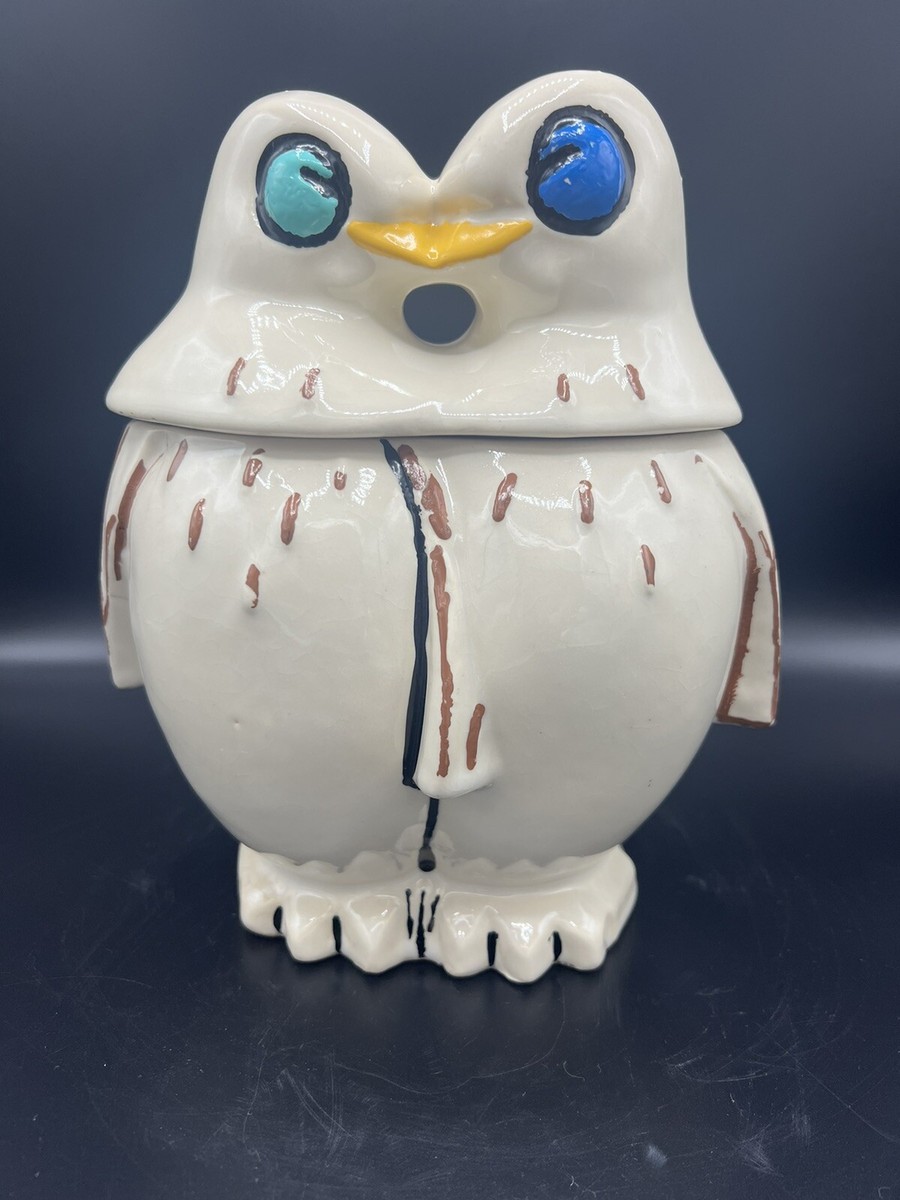 McCoy Vintage 1940s Cookie Jar Love Birds Kissing Penguins 8.5