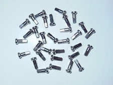 New DT Swiss 2.0 x 12mm Brass Spoke Nipples 32-piece 14 gauge nickel/silver tone