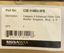  CSE-114BU-3FB SigmaMax Cat5 Enhanced Patch Cord Snagless 3ft Lot Of 5