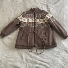 VTG 70S FOX RUN FULL-ZIP REVERSIBLE MOHAIR WOOL INSULATED COWICHAN SWEATER MED 