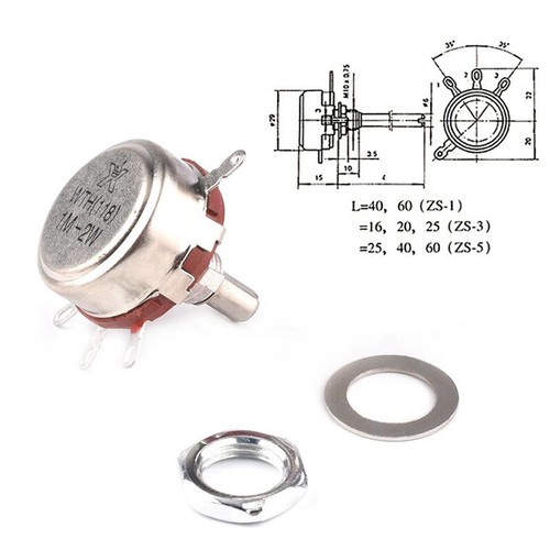 Potenciómetro Lineal 470R 1K 2.2K 4.7K 5.6K 10K 22K 33K 47K 100K 330K - 1M Ω Ohm - Imagen 2 de 40