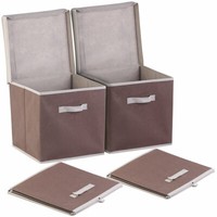 Pearl 2Er-Set Aufbewahrungsboxen Mit Deckel, Faltbar, 31X31X31 Cm, Braun