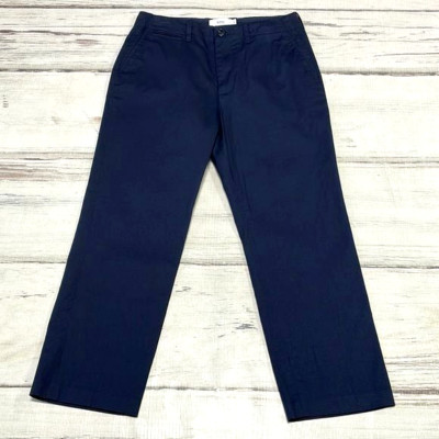 Closed Pants Womens 26 Blue Twill Cropped Straight Leg High Rise Italian Fabric