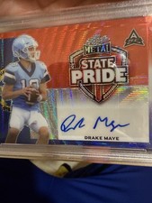 2023 Leaf Metal Drake Maye State Pride Red White Blue Wave Auto 2/3 Psa 9 Rookie