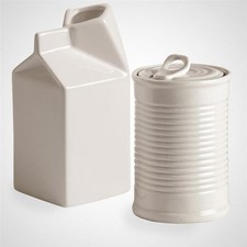 KIT  SELETTI LATTIERA + ZUCCHERIERA IN PORCELLANA LINEA ESTETICO QUOTIDIANO BOMB