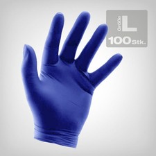Premium Nitrilhandschuhe L 100 Stk. blau - lebensmittelecht & chemikalienfest