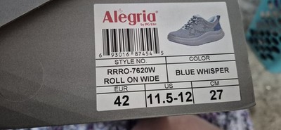 Alegria Roll On Wide Floral Blue White Slip-On Comfort Shoes Women 11.5-12