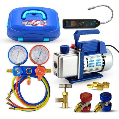 Hiatsu HVAC Tools Kit 4.5cfm Vacuum Pump Kit Mini Split 5Pa Rotary Vane Vacuu...