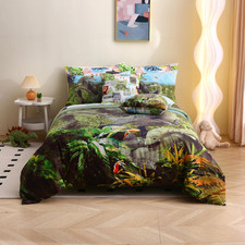 Dinosaur Queen Bedding Set for Kids - 9Pcs 3D Comforter  Accessories