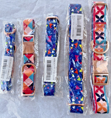 lot of  5 Collars Rose Durable Dog Collar Metal Buckle All size Neck small-large