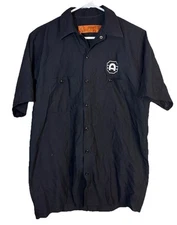 Red Kap Alamo Draft House Button Down Shirt Men’s Medium Black Short Sleeve