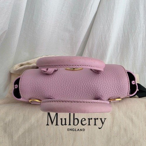 Mulberry Mini Bayswater Lilac Blossom Heavy Grain Leather Top Handle Bag Used - Picture 5 of 20
