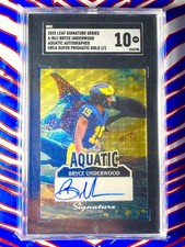 2025 Leaf Bryce Underwood Aquatic Gold Vinyl SuperFractor Auto 1/1 #A-BU1 SGC 10