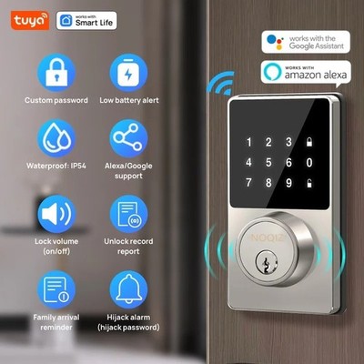 Tuya Smart WiFi Türschloss Keyless Entry Touchscreen Tastatur APP Steuerung IP54  