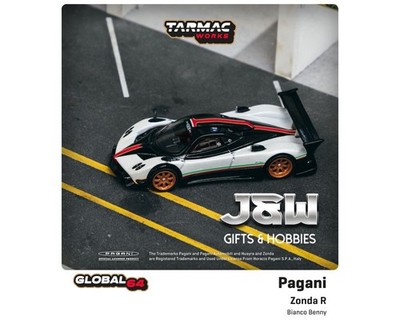 Tarmac Works Pagani Zonda R Bianco Benny White Global64 1/64