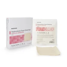 McKesson Foam Dressing 7 x 7" Square With Border Film Backing 16-4673 10 per Box