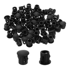 80Pcs Plastic Hole Plugs, 5mm 3/16" Round Flush Type Panel Plugs, Black