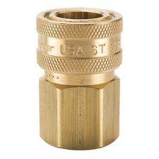 Parker Bst-6 Hydraulic Quick Connect Hose Coupling, Brass Body, Sleeve Lock,