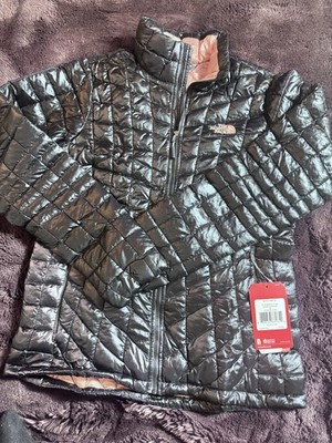 North Face Womens Thermoball Lightweight Black Jacket Med BLK/rose Dawn BNWT