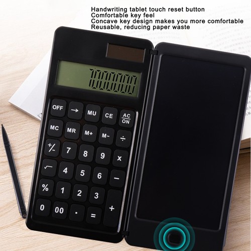 Solar Calculator With LCD Writing Tablet Portable Foldable Desktop Calculat Kit - Picture 7 of 12