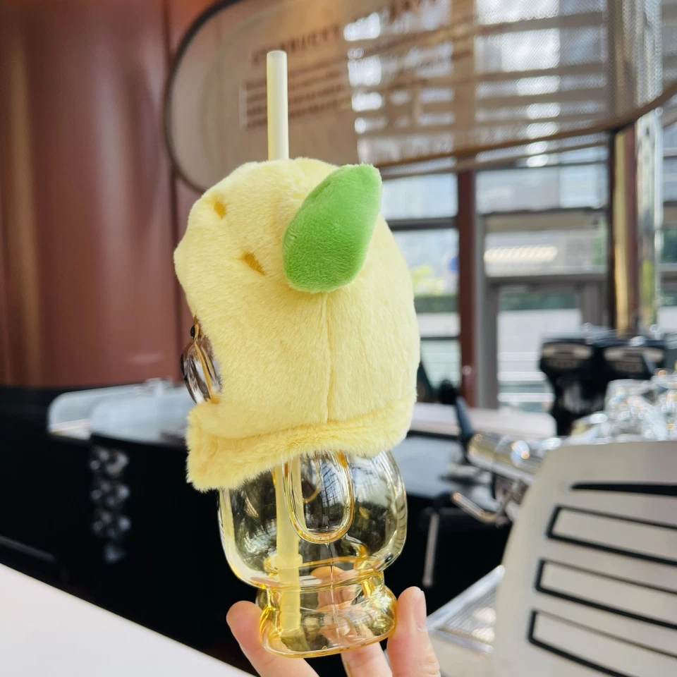 Starbucks 2025 серия Summer Fruit Encounter стеклянная соломенная чашка с милой медвежьей крышкой - Изображение 3 из 4