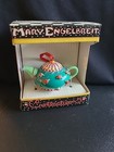 1997 Mary Engelbreit Christmas Ornament Teapot Collection Green Red Flowers