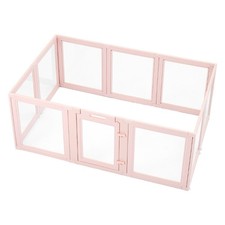 60x39x23in durable puppy playpen, transparent, no-tool setup, door safety lock