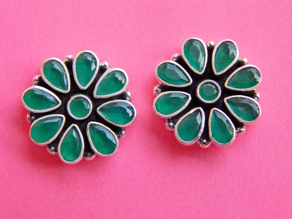 Pendiente Boho Aventurina Natural Plata de Ley 925 Boda Joyería Regalo Foto 3 de 4