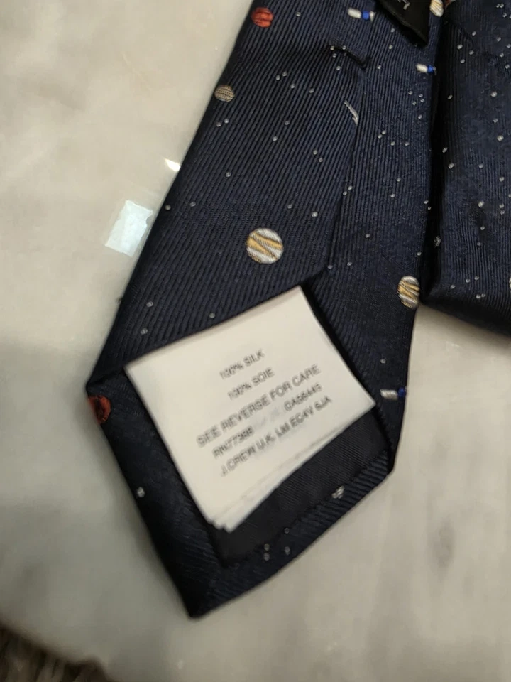 CREWCUTS Outerpace Planets Niño Vestido Corbata Seda Azul Marino 42" Talla 2-7 Foto 4 de 4