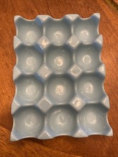 Teal Ceramic Egg Tray 1 Dozen (12) Holder Con...