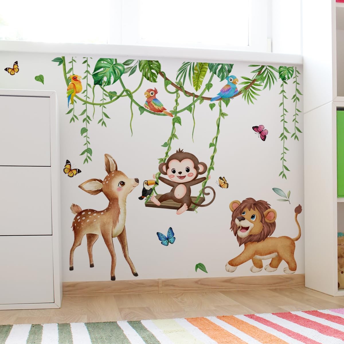 Stickers muraux jungle feuilles de vigne amovibles pour relooker une chambre sans peindre