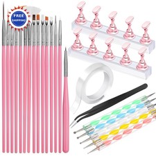 Nail Art Tools 15 PCS Brushes 5 Dotting Tool Stand Holder FANDAMEI Painting