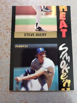 Steve Avery Randy Johnson 1992 Fleer Smoke'n Heat Miscut RARE Oddball