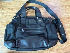 TUMI Alpha Bravo 'Brooks' Black / Brown Nylon Slim Briefcase - 222619HK2