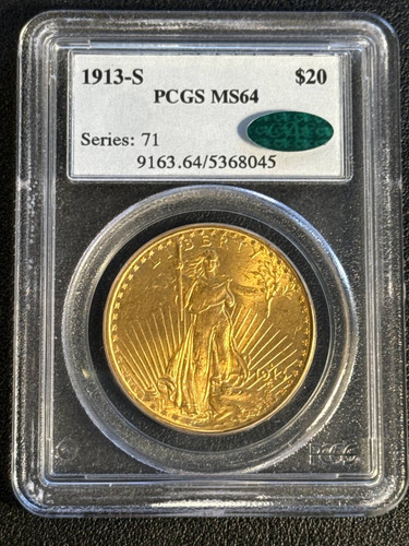 1913 S Double Eagles Saint Gaudens PCGS MS-64 CAC