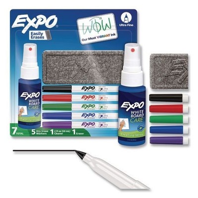 Expo Dry Erase Marker Set, Extra-Fine Tip, Low-Odor, Assorted Colors, 5/Set