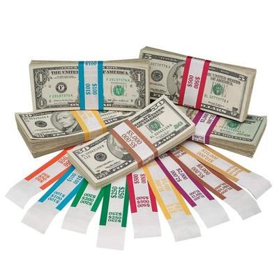 #ad BankSupplies Assorted Money Bands 1000 Straps of Each Denomination ... $105.27