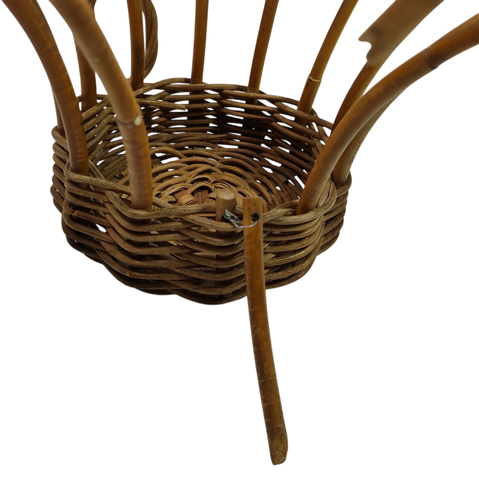 Vintage Decorative Rattan Bird Cage Bohemian, Rustic, Asian, Mid Century